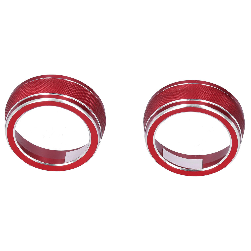 2Pcs Aluminum Air Conditioning Knob Ring Trim Fit For Rav4 2020 Red 6911359253051