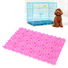 Transportkorb und Bodteppich aus Kunststoff, gefügte hohle, rutschfeste Matte für Hund und Katze, pink