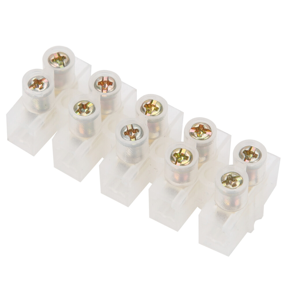 Flameretardant Wire Terminal Block 20Pcs 10A Industrial Strip 5In5out Connector 5081359258026