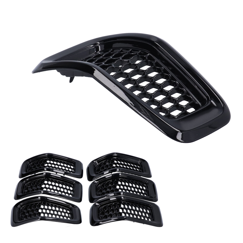 7Pcs Glossy Front Grille Inserts Fit Jeep Cherokee 2014-2018 Black 9441359260140