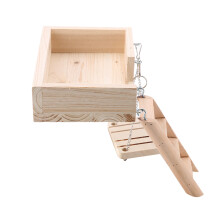 3Pcs Wooden Hamster Cage Toys Set - Platform 19x12.5x4cm, Ladder 15x7cm, Swing 9x7cm