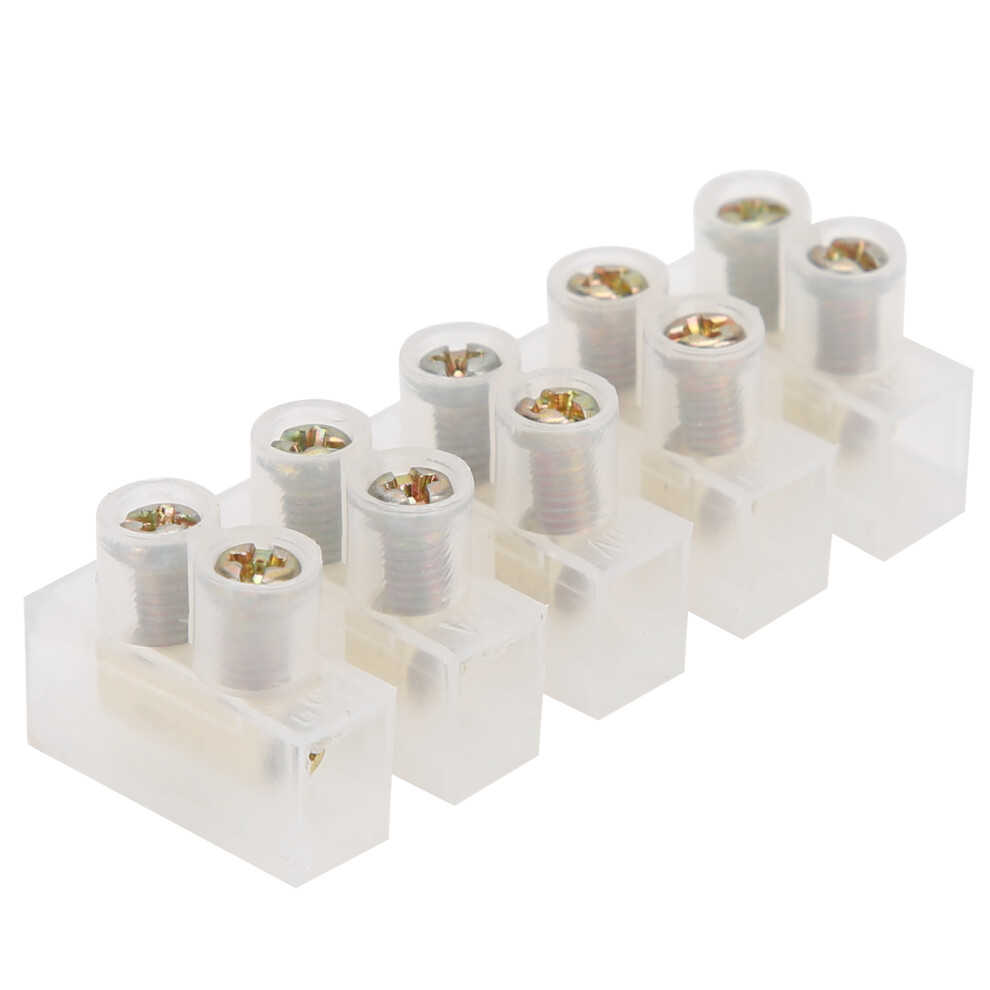 20Pcs Flameretardant Terminal Block Strip 10A Industrial Wire Connector 5In5out 4981359264007