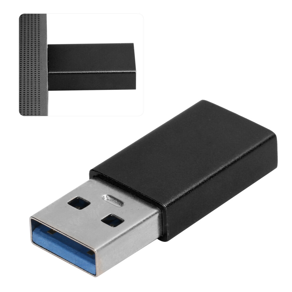 Typec Female To Usb3.0 Male Adapter For Fast Charging And Data Transfer (Black) Black 6911359266525