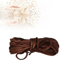 Velvet Rope DoubleSided Sparkling Nylon 5M Brown for DIY Jewelry