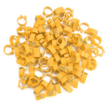 100 Stück 8 mm Kunststoff Vogelbeinschlaufen Ringe für Tauben, Gelb