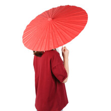 Papier Regenschirm 42,5 cm DIY für Kinder Handbemalt - rote Variante