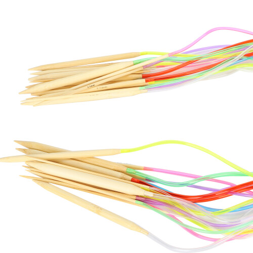18Pcs Bamboo Circular Needles Set 120cm with Accessories 2