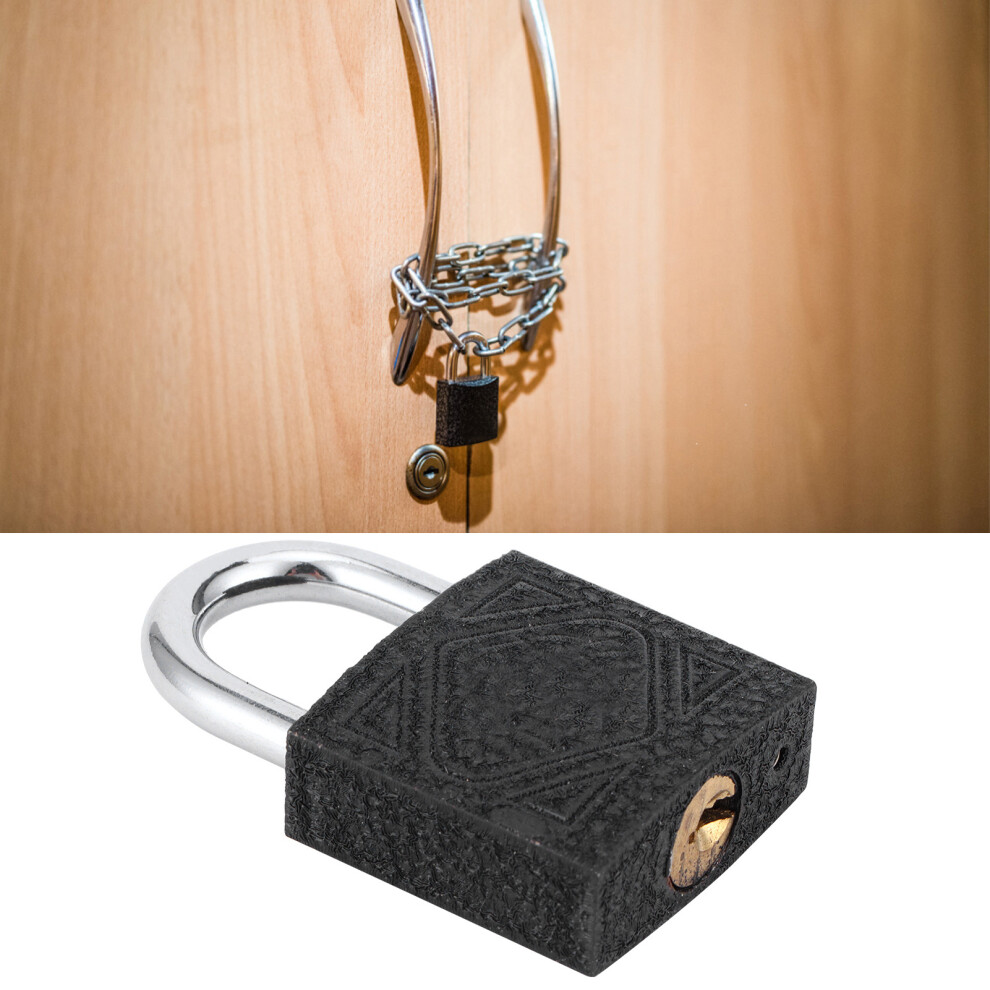 Durable 50Mm Brass Core Padlock Black Iron Anti-Theft Home Lock 8231359269721