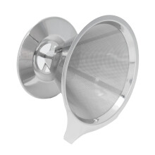 304 Stainless Steel Coffee Filter Funnel, Silver, 10cm Base