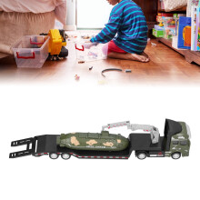 Alloy Military Truck Model Toy - 31cm Kids Green Simulation Vehicle