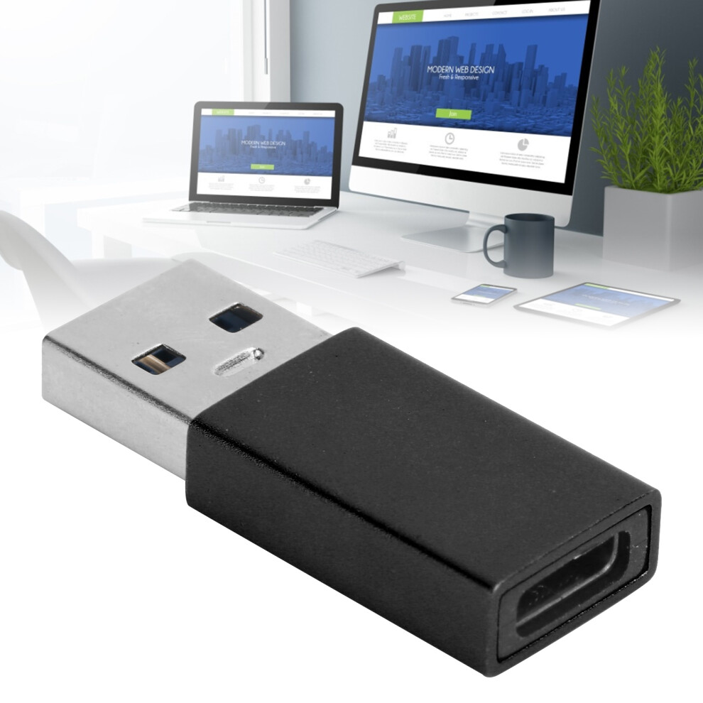 Typec Female To Usb3.0 Male Adapter For Fast Charging And Data Transfer (Black) Black 4961359273797