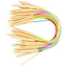 18Pcs Glossy Bamboo Circular Needles & Accessories - Perfect for Crafts