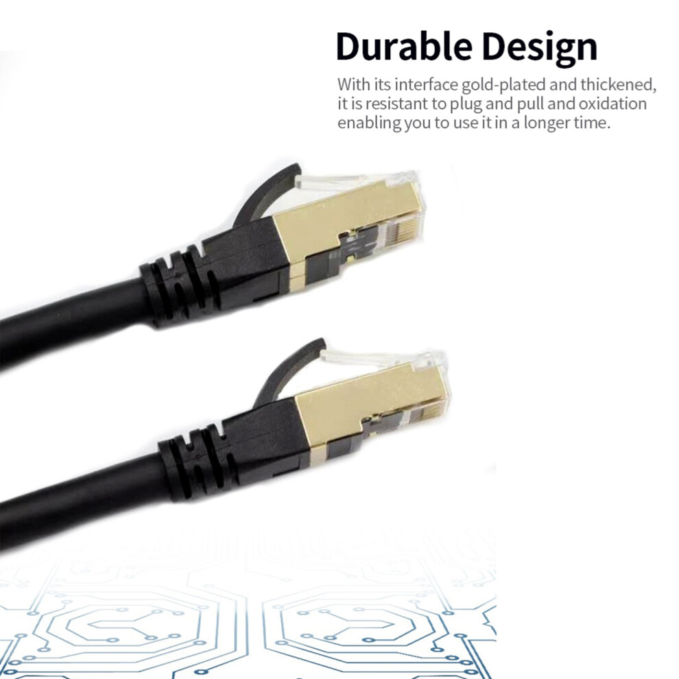 Cat8 Ethernet Cable 40Gbps 2000Mhz Shielded 2M High-Speed Network Black 4991359277181
