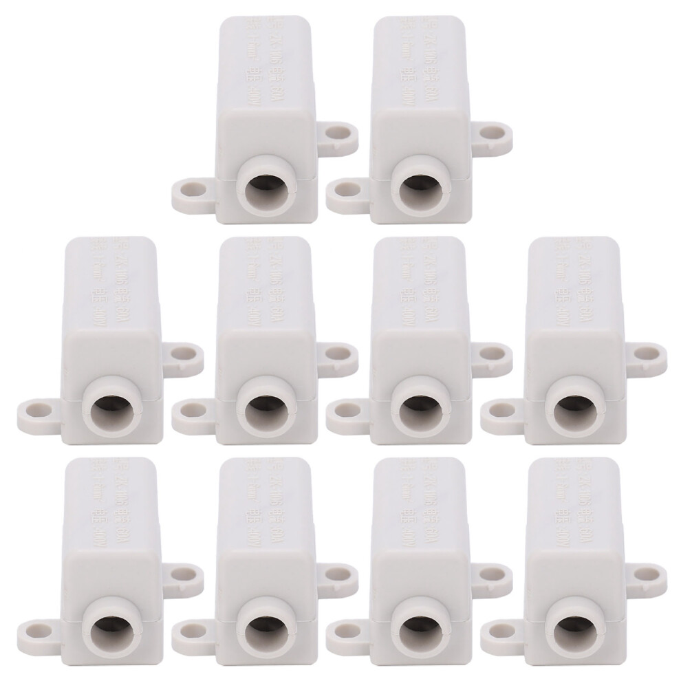 10Pcs Wire Joiner Ttype Inline Junction Box Electrical Zk-1106 400V 60A 4361359279681