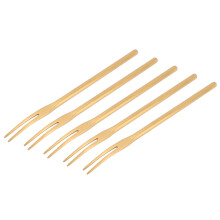 5 Pcs Golden Stainless Steel Fruit Forks – Cute Dessert or Cake Picks