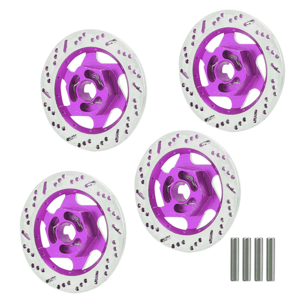 4Pcs Aluminum Rc Car Brake Discs With Hex Adapters, 31Mm Purple 9351359286944