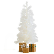 White 5ft Nordic Spirit LED Faux Pampas Tree, Fluffy Wispy Fronds