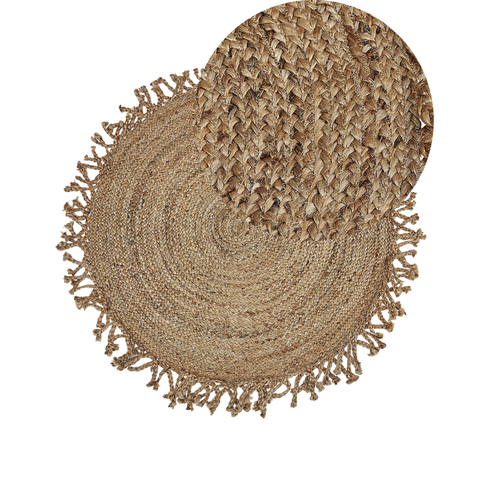 Rug ZONGULDAK Beige Ã¸ 120 cm Jute-image-OPC-PCWHFZV-NEW