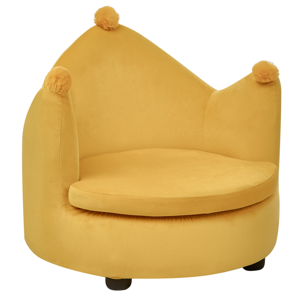 Kids Chair Crown VEGA Velvet Yellow-image-OPC-PJXF2JX-NEW