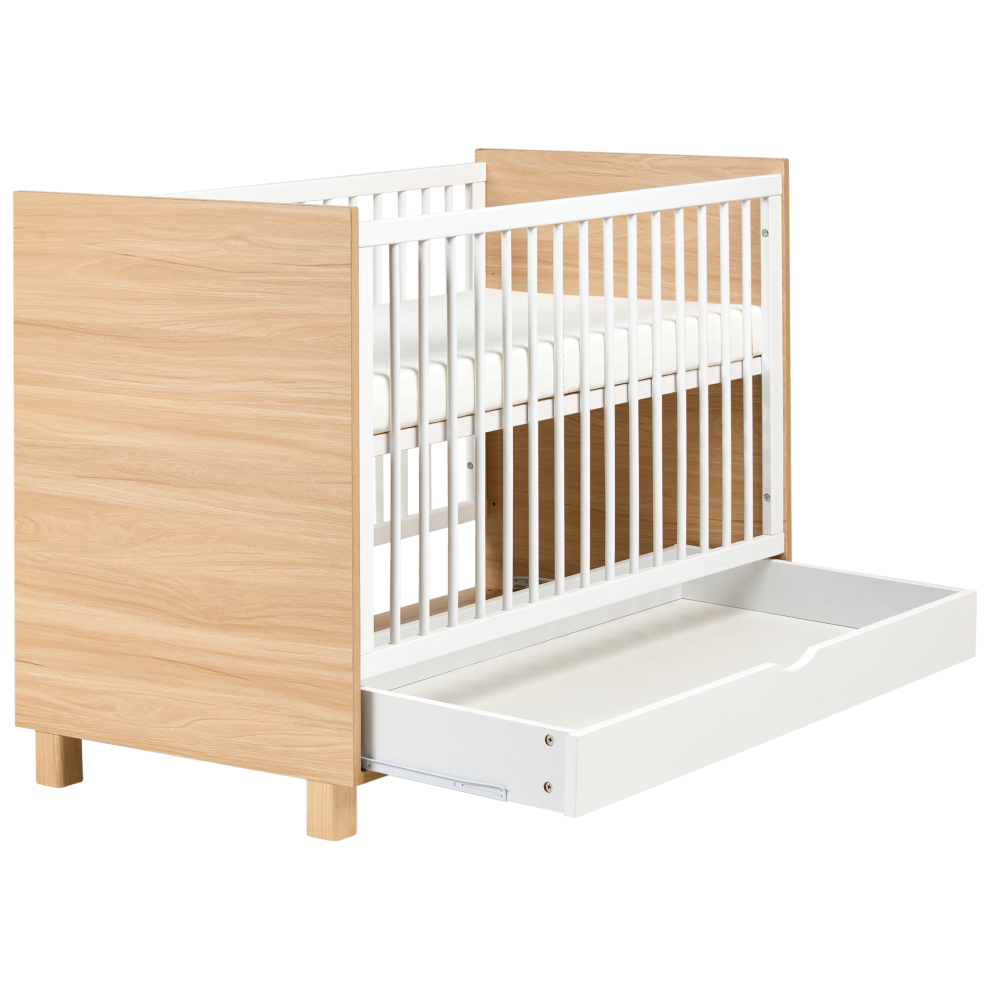 Baby Cot Bed with Storage Drawer GUNNAR 60 x 120 cm White-image-OPC-PJJWMPD-NEW