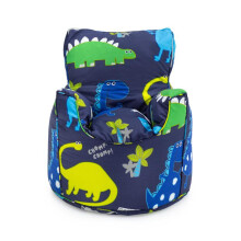(Dino Dark) Ready Steady Bed Kids Bean Bag Armchair Toddler Beanbag Chair Playroom Pouffes