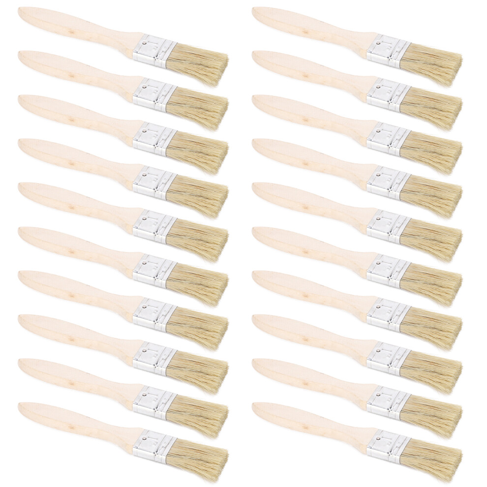 25Mm 20Pcs Artificial Wool Paint Brush Set For Bbq Painting & Cleaning 9371359299355