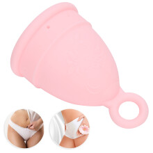 Pink Silicone Menstrual Cup 14ml Reusable Soft Elastic Period Cup L