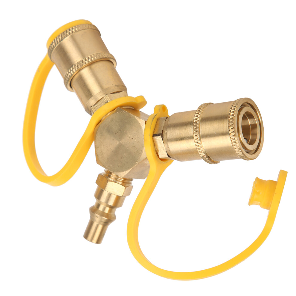 2-Way 1/4In Brass Rv Propane Npt Quick Connect Y Splitter Adapter 8271359302882