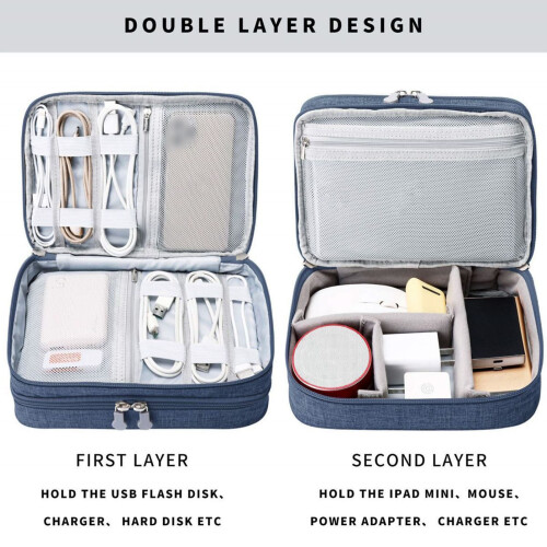 Travel Storage Case For Electronic Gadgets Cosmetics-grey 1