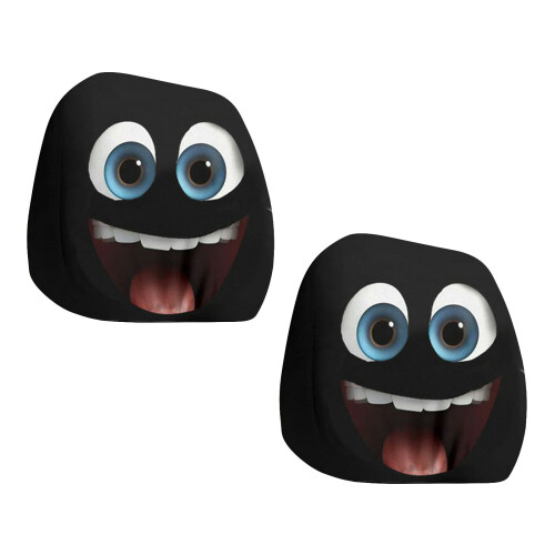 2 protecteurs d'oreiller de siège automobile-Visage souriant