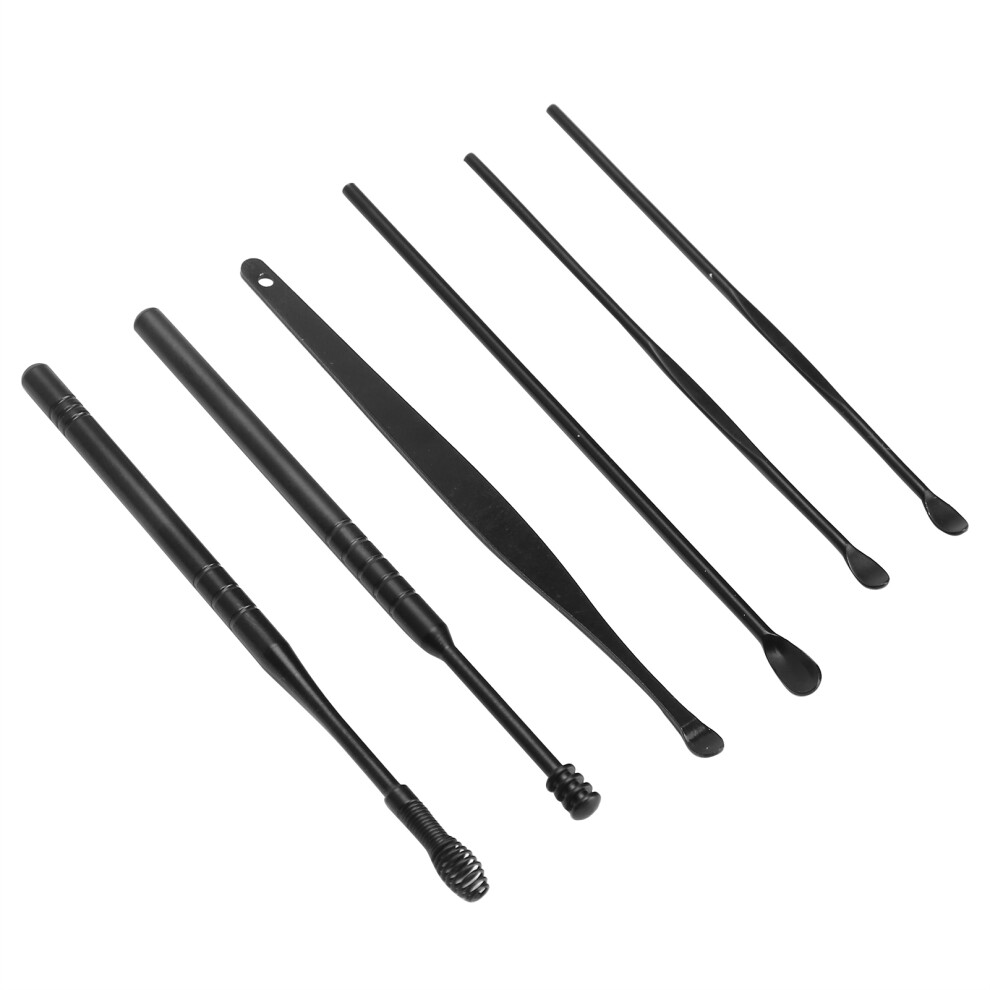 Durable Stainless Steel Ear Wax Cleaner - Black Spiral Massage Kit