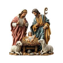 Modern Minimalists 2D Acrylic Nativity Sculpture Decors For Home