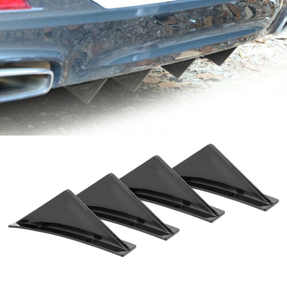 Diffuser Lip Spoiler Kit With Screws Shark Fin Universal Rear Fit Black 9451359311148