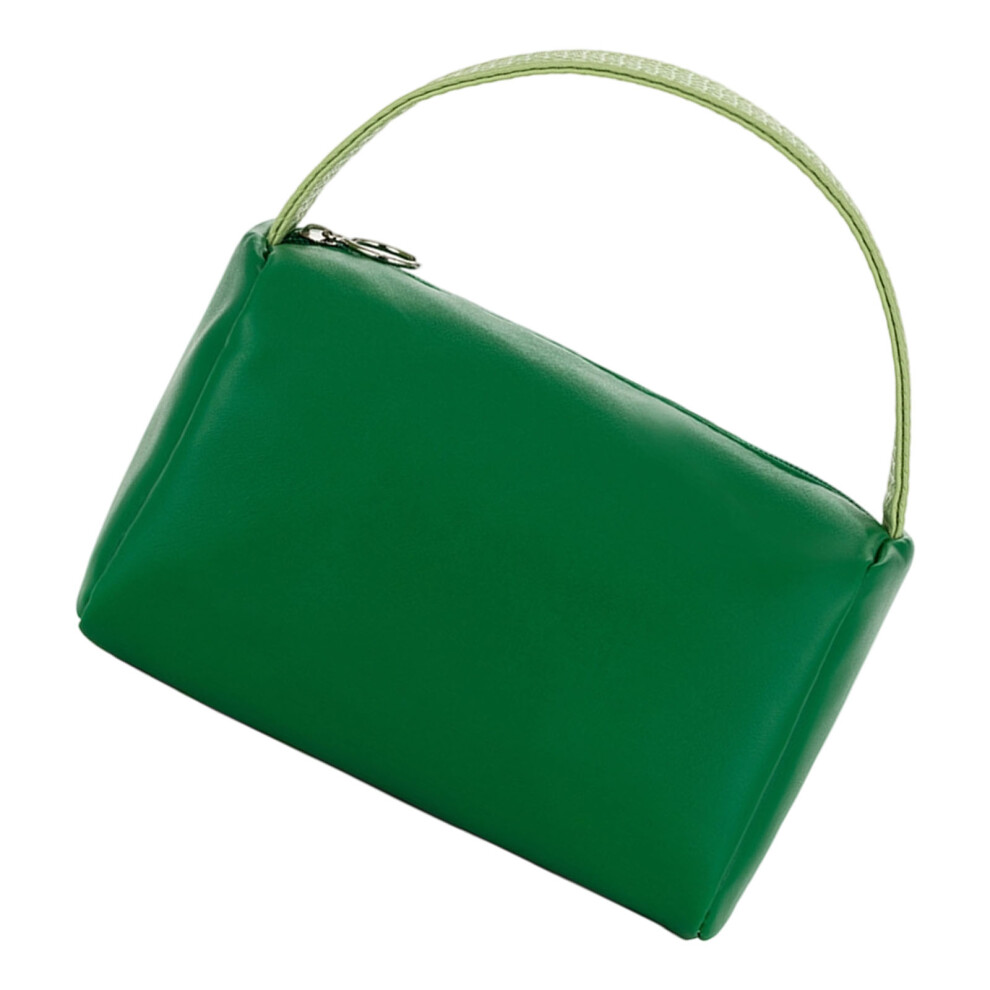 Stylish Handheld Cosmetic Organizers Waterproof PU-Green