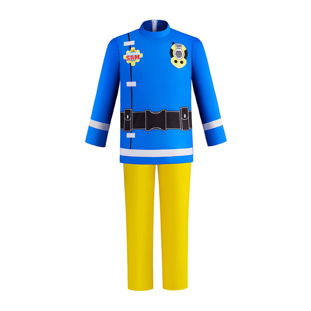 (XL) Men Kids Fireman Sam Style Firefighter Outfit Character Inspired Suit
