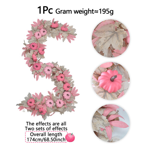 Fall Home Decoration Pink Pumpkin Fireplaces Accent with 2