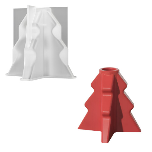 Forme d'arbre 3D moulée en élastomère, bricolage, pour bougies,