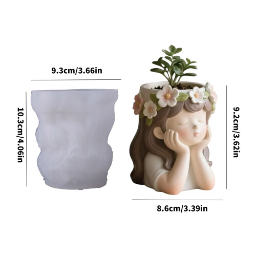 Récipient à fleurs en élastomère recyclable moulé avec plan de 2