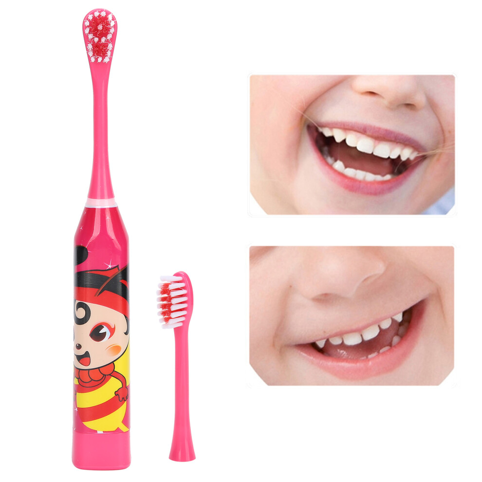 Red Ensure Oral Care With Cartoon Electric Toothbrush For Kids