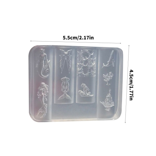 Nail Art Silicone Mold Mermaids Theme Manicure Training Tool 2
