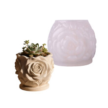 Reusable Silicone Planter Mold Rose Pattern Flowerpot Crafting