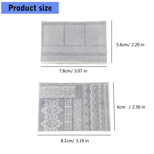 2 Pack Intricate Lace Embossing Nails Molds Heat Resistant 2