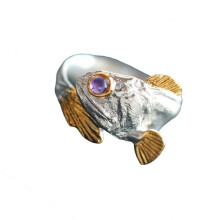 Openable Goldfish Jewelry Ring Double Color Design Lightweight