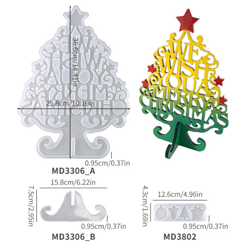 Multifuntional Christmas Tree Shape Silicone Moulds for 2