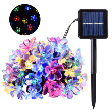 Fleurs de cerisier solaires 7 m 50 LEDs multicolores