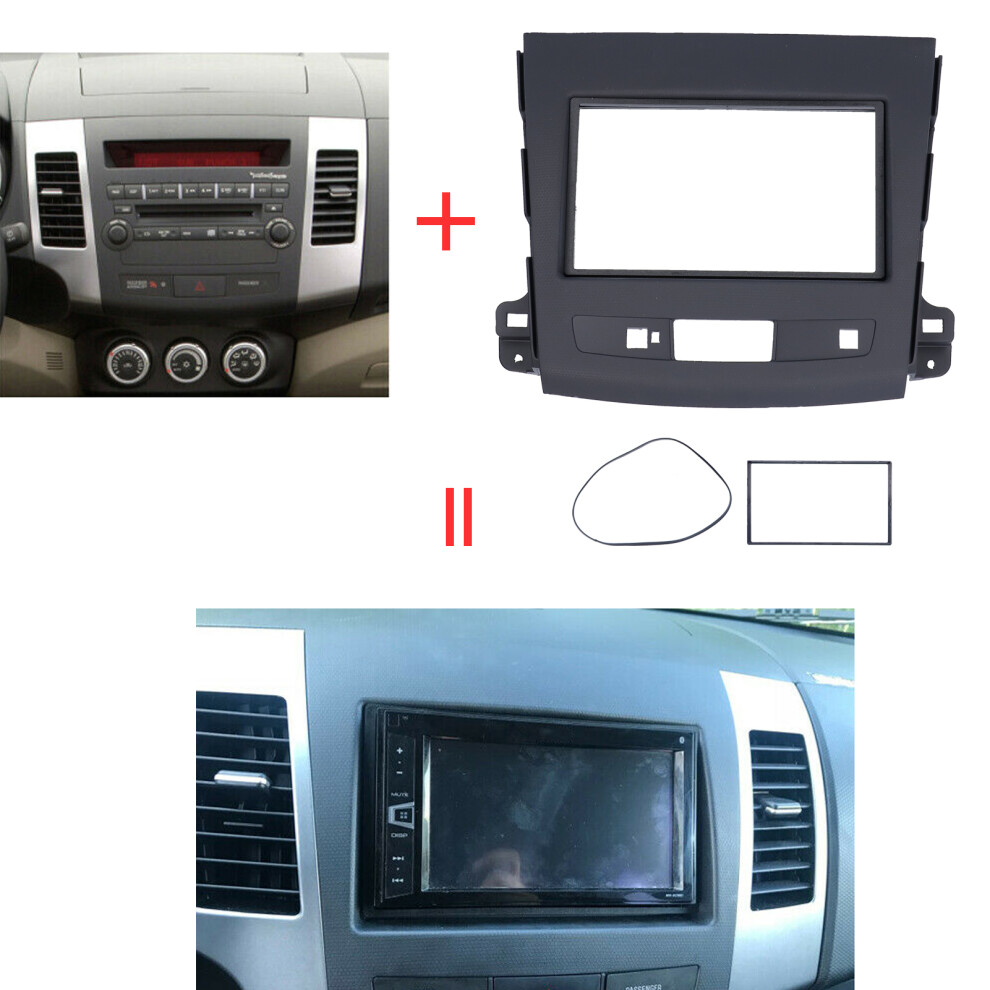 2Din Car Stereo Fascia Fit For Mitsubishi Outlander 2008-2012 Abs Frame 9311359317758