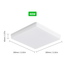 Elegant 48W LED Ceiling Lamp Square White Light 6500-7000K for Indoor