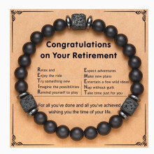 (Happy retirement) Bracelet To My Son Grandson Boyfriend Bracelet Volcanic Stone Bracelet Gift