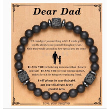 (Dear Dad) Bracelet To My Son Grandson Boyfriend Bracelet Volcanic Stone Bracelet Gift