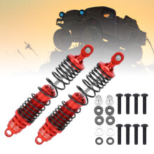 Set of 2 110mm Metal RC Shock Absorbers for 1/10 RC Car in Red Color
